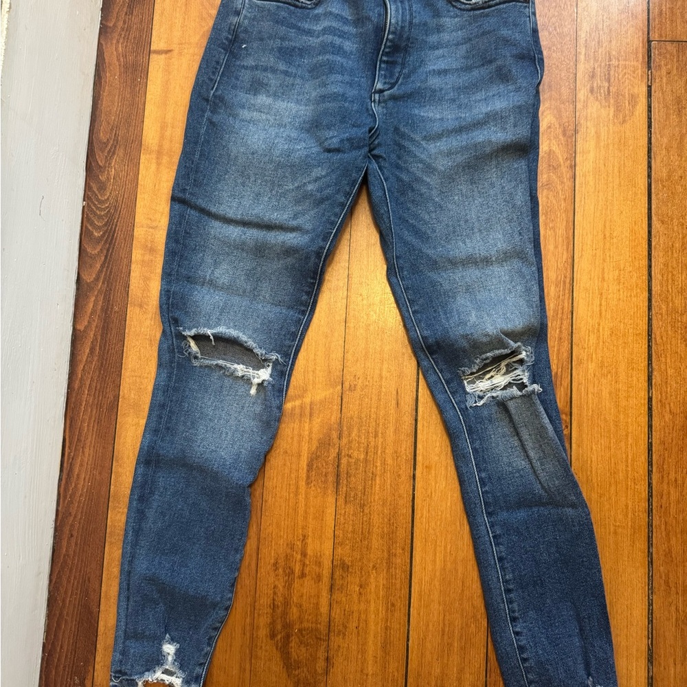DL1961 Dark Blue Ripped Skinny Jeans
